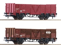 Roco 77034 GüTerwagenset Offene GüTerwagen SBB 2X Spur H0