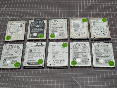 *Lot of 10* 500GB SATA Desktop / Laptop Hard Drive 2.5 Inches Mixed Brand
