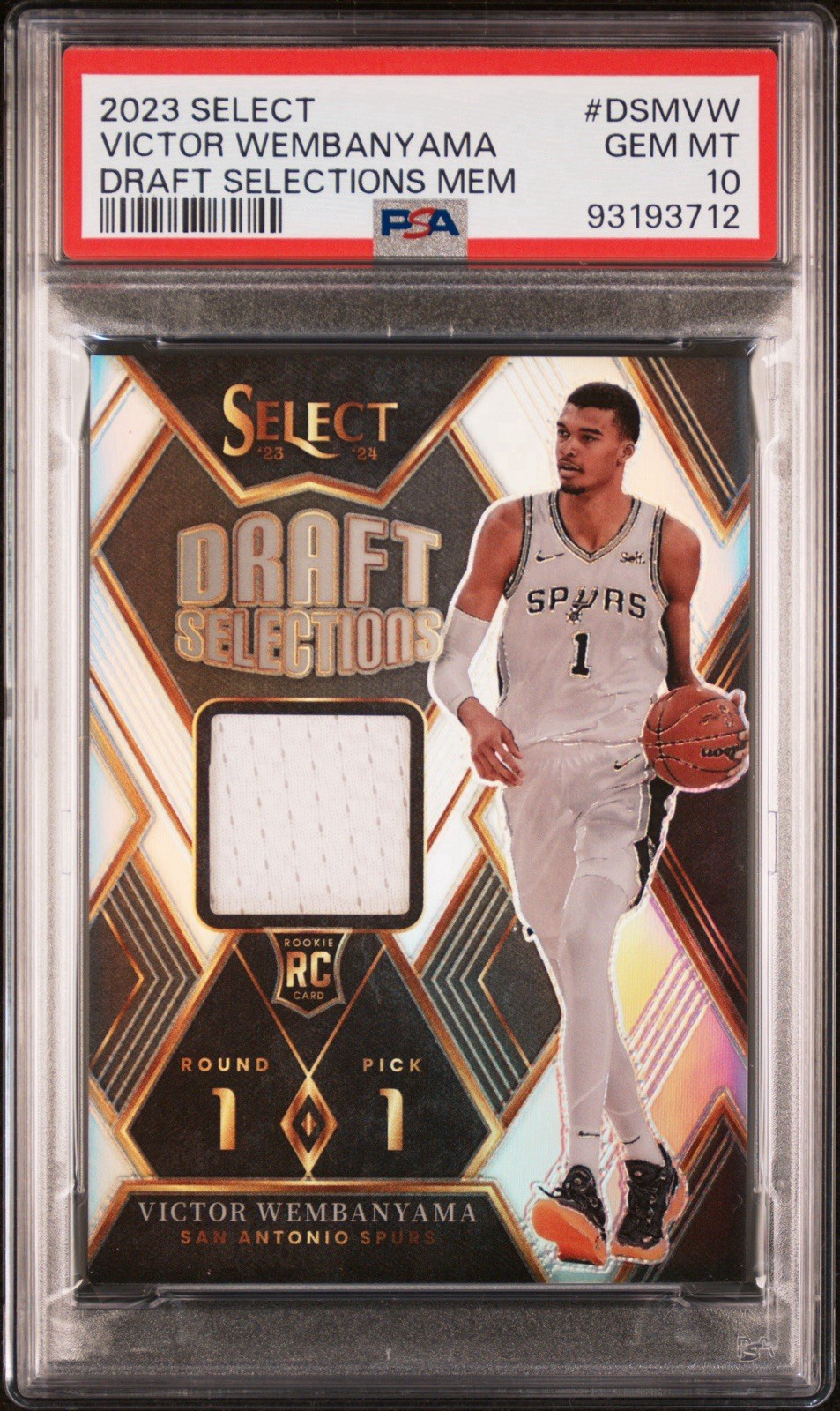 Victor Wembanyama Rookie Draft Selections Memorabilia PSA 10 2023 Select Low Pop