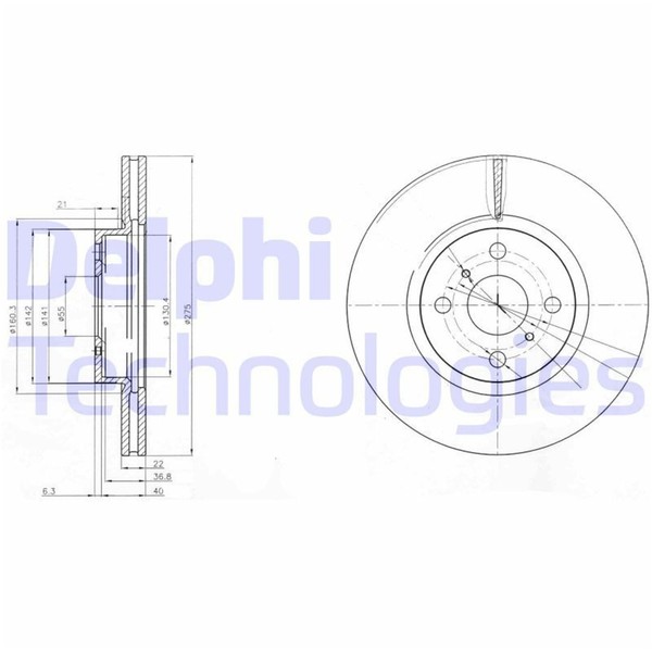 2X Delphi Bremsscheiben Vorne 275Mm BelÜFtet Passend FÜR Toyota Corolla Ractis-image