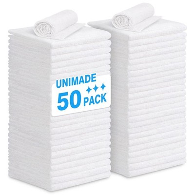 UNIMADE Shop Towel Rags, 50 Pack Reusable Shop Rags Bulk Microfiber Cleaning ...
