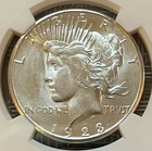 1923-S Peace dollar - NGC graded MS-62