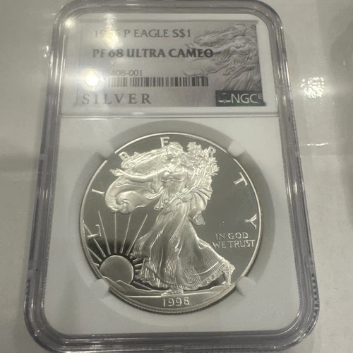 1996 P - Proof Silver American Eagle - NGC PF 68 Ultra Cameo- NGC Silver Label