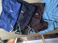 Fizzi Unisex Blue Black Brown Light Blue Solid Medical Scrub Tops Lot