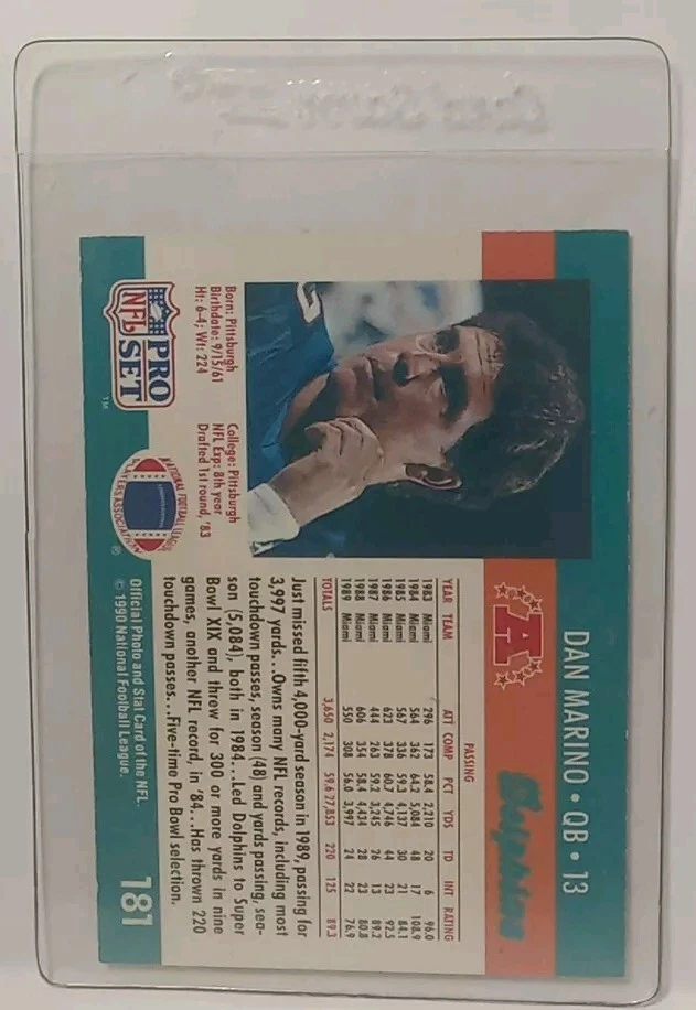 RARE Error Franco Harris 1990 Pro Set #181 Card Dan Marino On Backside Of Card - Image 4 of 4