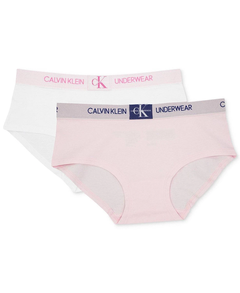 Calvin Klein Big Girls 2-Pack Monogrammed Hipster Underwear