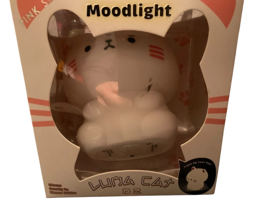 Warm White Moodlight LUNA CAT Pink Sky Nightstand Warm White -Brand New- - Image 2 of 4