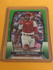 2023 Bowman Wilson Contreras Green 90/399 & Base #100 Nice Cardinals
