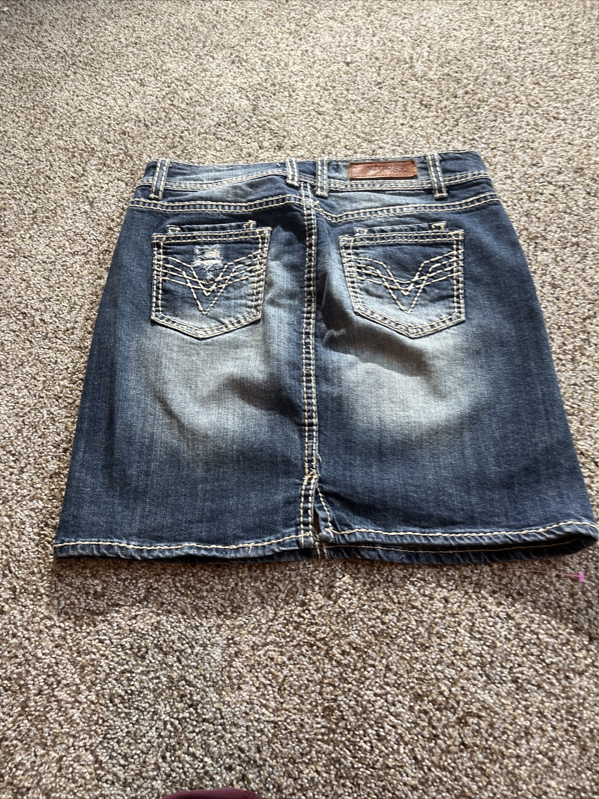 Vigoss Jean Skirt Distressed Denim Short Med Wash Women’s Size 5/28 Waist 30 - View 8
