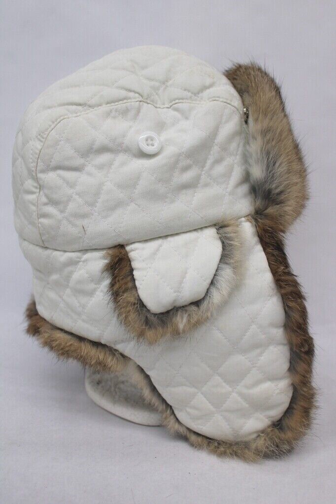 MINT BEIGE RABBIT FUR HAT W/DESIGN CAP WOMEN WOMAN SIZE ALL MINT NATURAL RABBIT FUR HAT CAP WOMEN WOMAN SIZE ALL | eBay main image 3