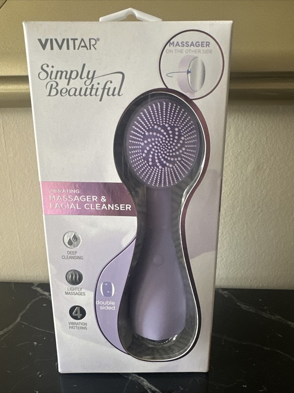 Vivitar Simply Beautiful Vibrating Massager & Facial Cleanser - Lavender NIB