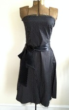 FOREVER 21 psychobilly rockabilly goth strapless party dress punk L polka dots
