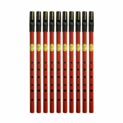Feadog Red D Whistles, Black Top - BOX OF 10