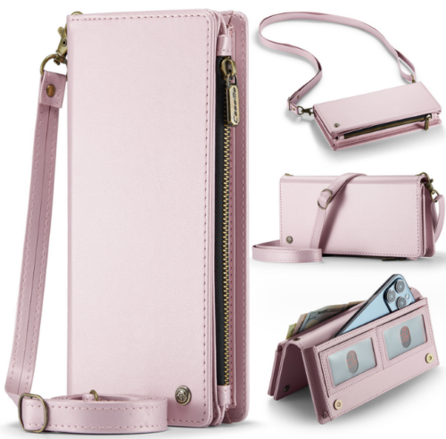 For Samsung/Moto Women Zipper Leather Card Wallet Purse Shoulder Bag Phone Case - Picture 1 of 13