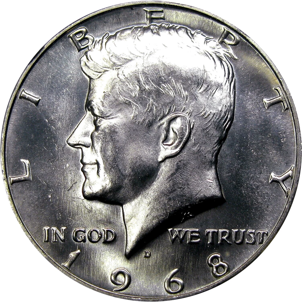 1968-D 50C NGC MS64PL 40% SILVER KENNEDY ~ RARE PROOFLIKE DATE! - Image 3 of 4