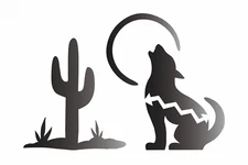 Howling Wolf Moon Stencil Desert Cactus Coyote Southwest Decor DIY Signs Joanie