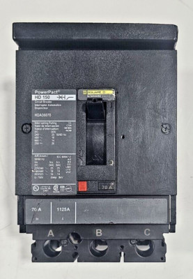 Square D Schutzschalter HD 150 HDA36070 70A 3 Poel 600V 18KA
