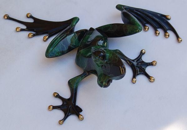 FROGMAN Tim Cotteril bronze frog object vintage 1997's edition NO