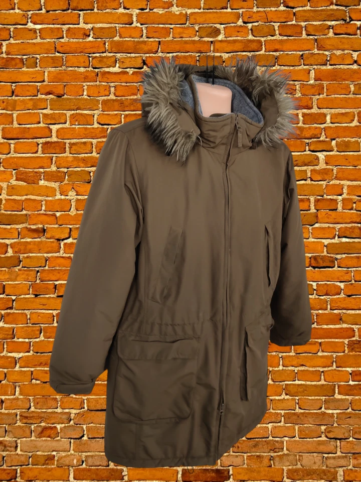 CHAQUETA ABRIGO MUJER LANDS' END WINDSTOPPER TALLA UK 6-8 MARRÓN ACOLCHADO INVIERNO CAPUCHA Foto 3 de 4