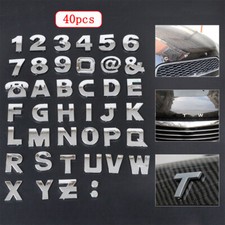 40x/Set 3D Car Stickers Chrome Letter Number Emblem Badge Decals Car Accessories