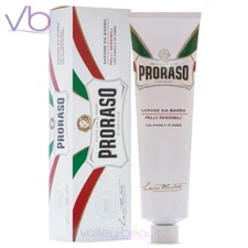 PRORASO White Shaving Cream In A Tube - Oatmeal Extract, Green Tea Made in Italy