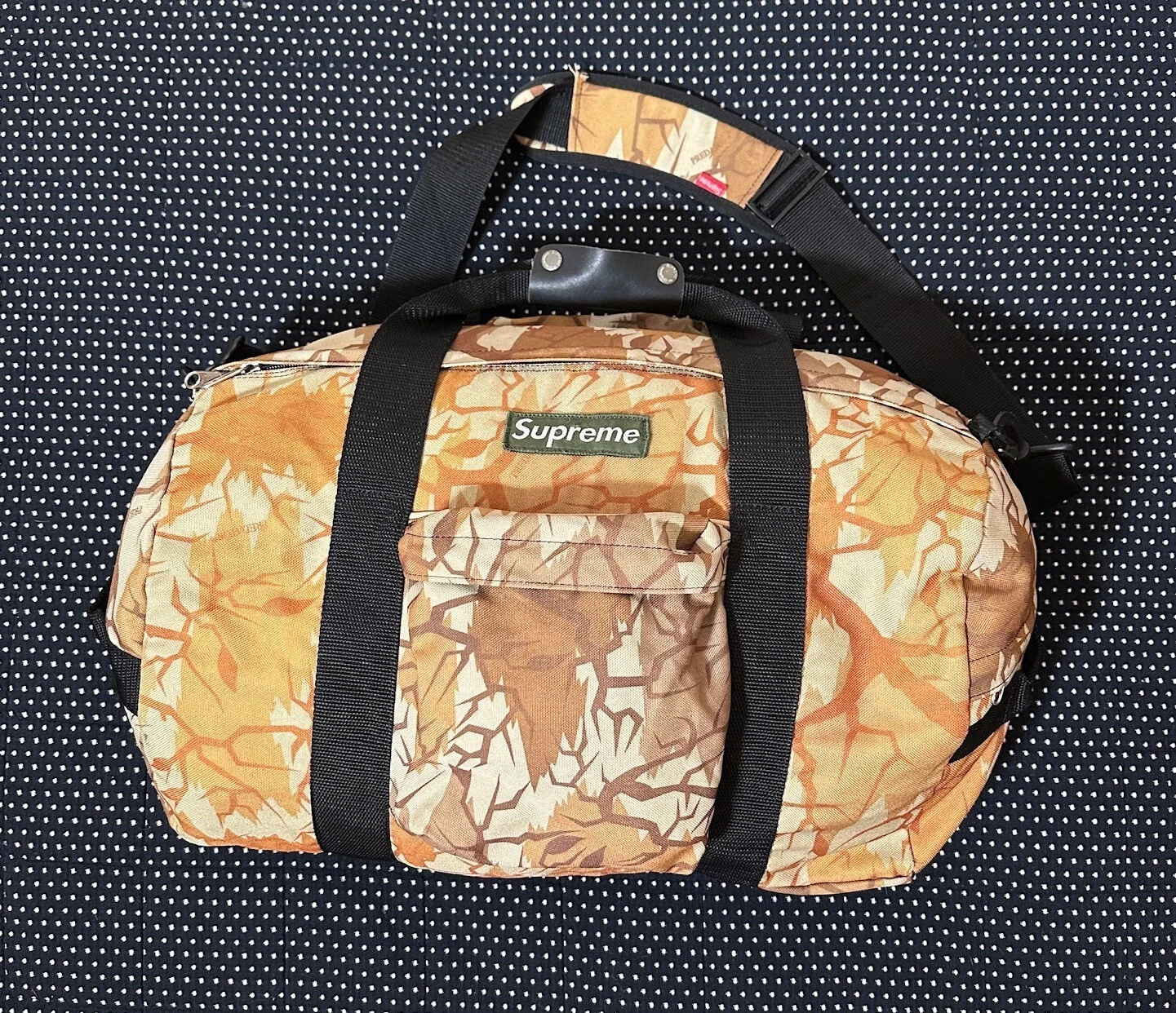 Sac de voyage vintage Supreme 1997   1998 Predator camouflage marron jaune fabriqué aux États Unis