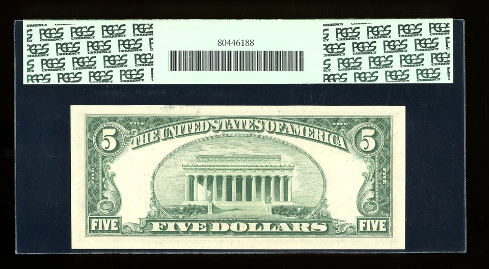 DBR 1950-E $5 FRN Chicago Gem Fr. 1966-G PCGS 65 PPQ Serial G42842865E - Image 2 of 2