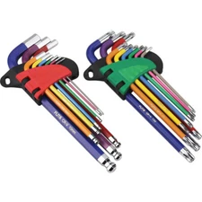 9pcs Hex Key Allen Wrench Set Ball End Metric Star Torx Long Arm Hand Tools