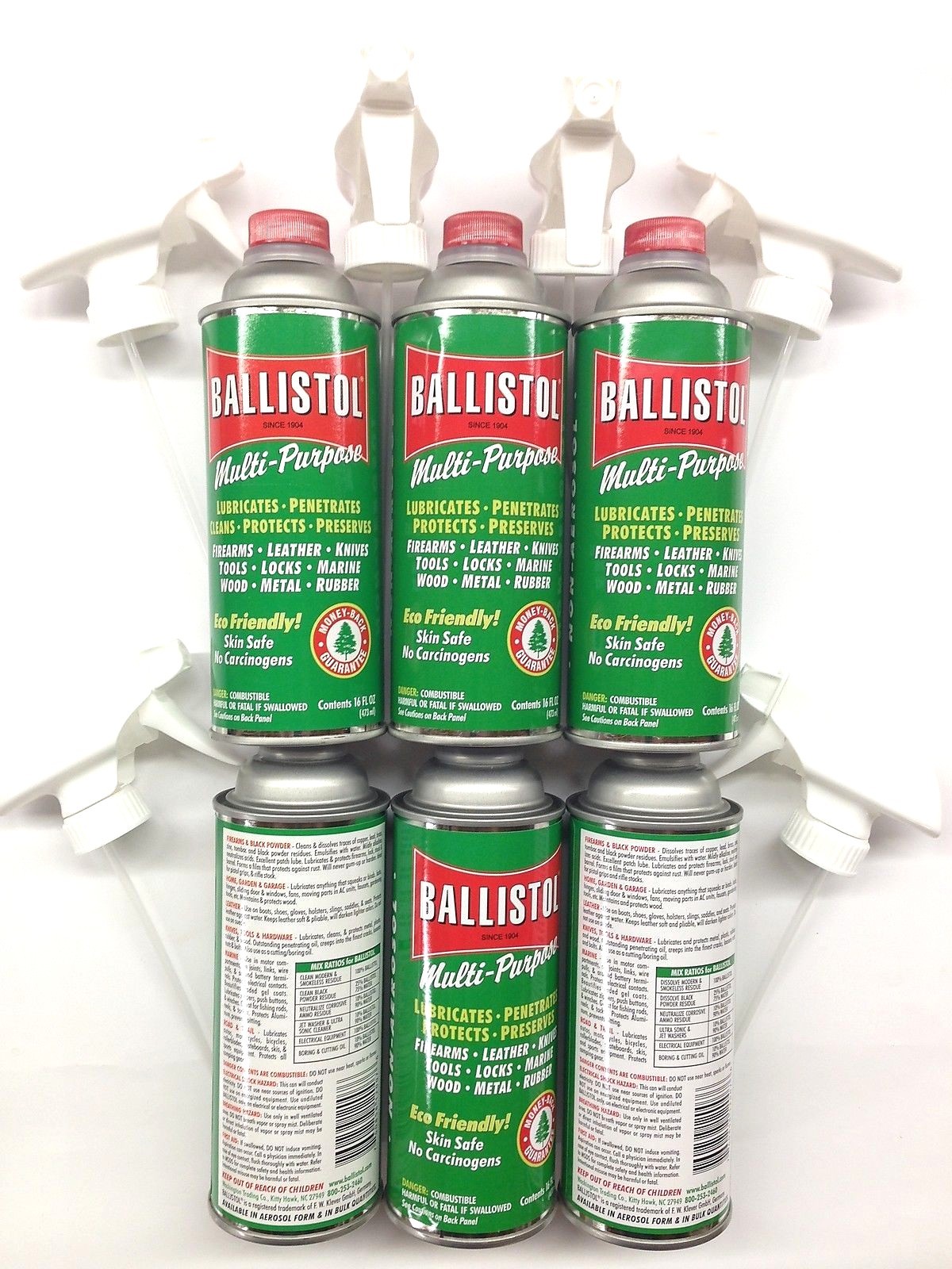 Ballistol Multi Purpose Lubricant Gun CleanerSIX16oz cans w/ Spray