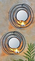 2Er Set Wandkerzenhalter Mit Spiegel Wanddekoration Teelichthalter Kerzenhalter
