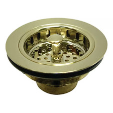 Made to Match 4.5 In. W Brass Kitchen Sink Basket Strainer in Polished Brass
