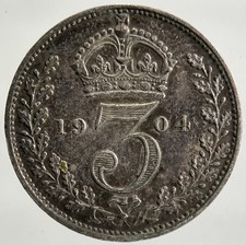 1904 Edward VII Maundy Threepence Silver Coin | Very High Grade