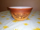 Vintage Pyrex 401 Old Orchard Brown Ombre Fruit 1.5 Pint Small Mixing Bowl