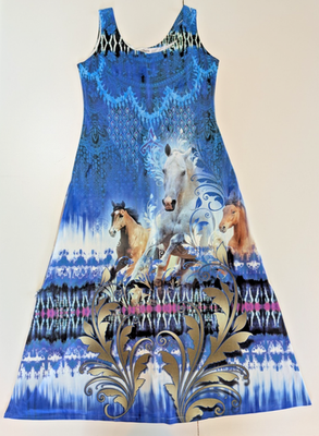 horse maxi dress Charlie Horse Maxi Dress, Blue / L
