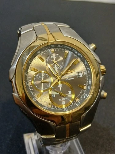 Seiko Chronograph 100m 7T62-0JN0 Vintage Watch