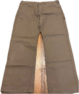 CE Schmidt Workwear Utility Carpenter Jeans Mens 42X 34 Canvas Brown Work B5