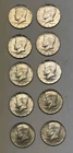 1965-69 JFK Half Dollar Lot Of 10. 40% Silver. 1965, 66x3, 67, 68D X4 & 69D.