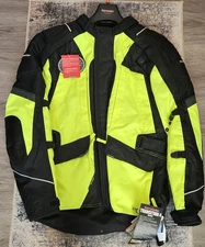Tourmaster Mens Transition 4 Adventure Touring Motorcycle Jacket - Hi Viz -Large