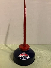STANDARD Vintage Pump OIL CAN Gasoline Station Gas Garage Motor Car Spiral Torch