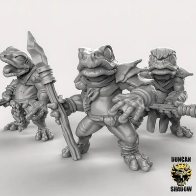 Froschvolk mit Speeren Resin Miniatur für DnD | Tabletop Gaming