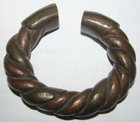 Antique Bronze African Currency Slave Bangle Bracelet Braided Twisted Metal — photo 4
