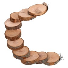 Parrot Wooden Ladder Toy Bird Cage Perch Stand Hamster Platform for Small Pets