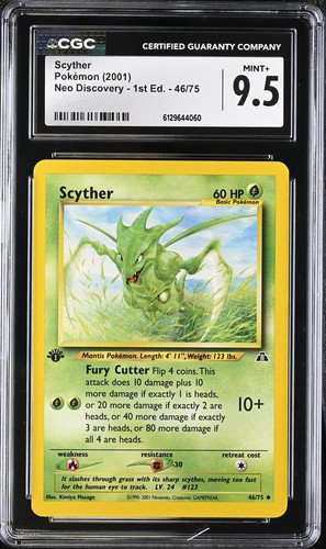 Scyther (1st Edition) graded CGC 9.5 for sale on eBay