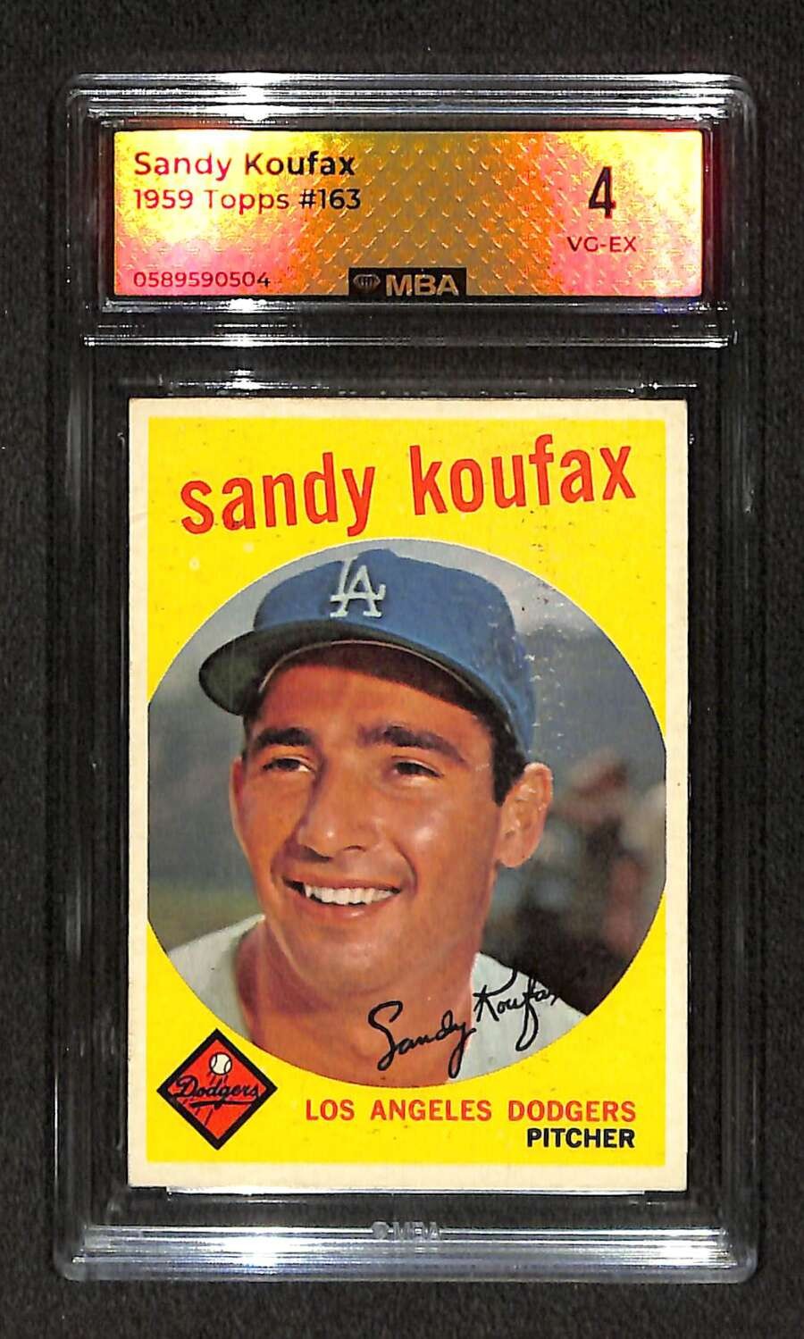 Sandy Koufax #163 Baseball Cards 1959 Topps trading card — raw and PSA graded price guide
