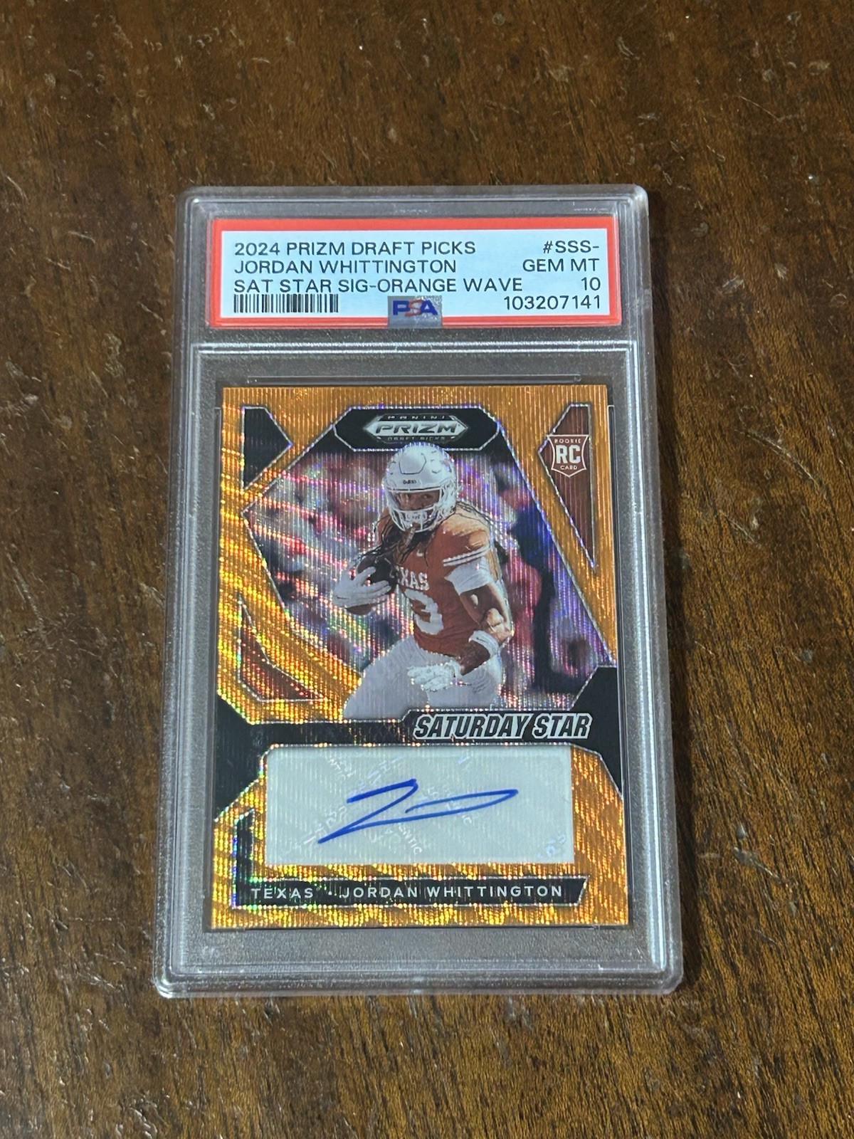 Jordan Whittington Panini Prizm Draft Picks Saturday Star Signatures #SSS Orange Wave