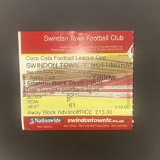 Nottingham Forest v Swindon Town 2005 rare ticket