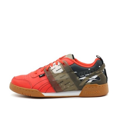 Reebok Herren Workout Plus Sportschuh Rot/Schwarz/Beige Classics Sneaker EU 44