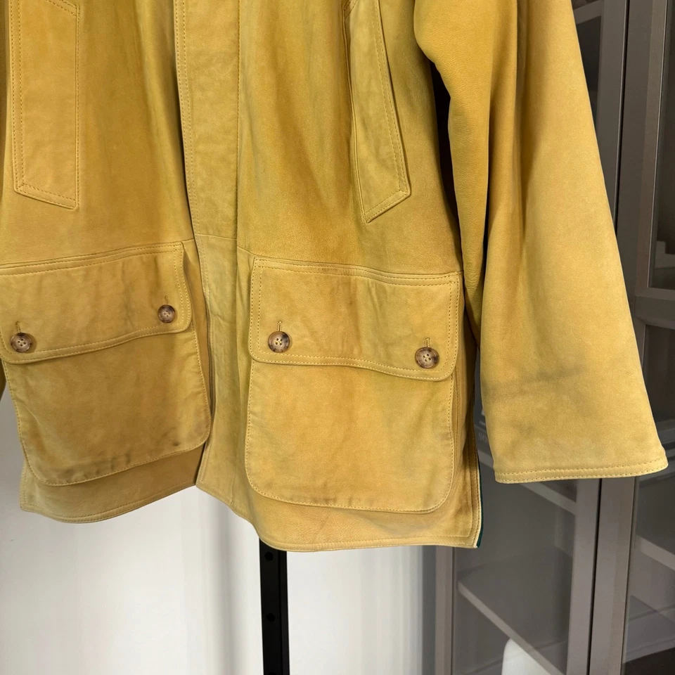 Chaqueta de Campo Willis & Geiger Cuero Lana Reversible M Verde Beige Tareas Abrigo Foto 4 de 4