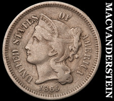 1865 Three Cent Nickel- Scarce Better Date No Reserve #i5552