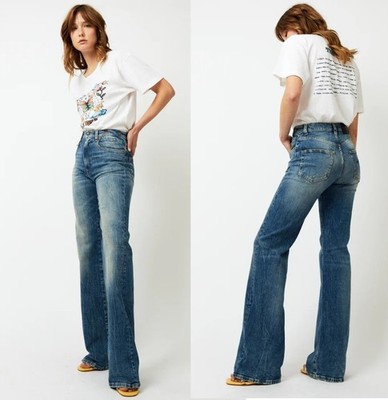 R13 $545 Jane Jeans in Kelly Wash 11.5oz Italian Indigo Stretch Denim 28